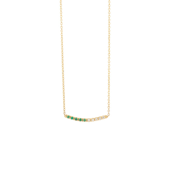 Hemera necklace diamonds and emeralds