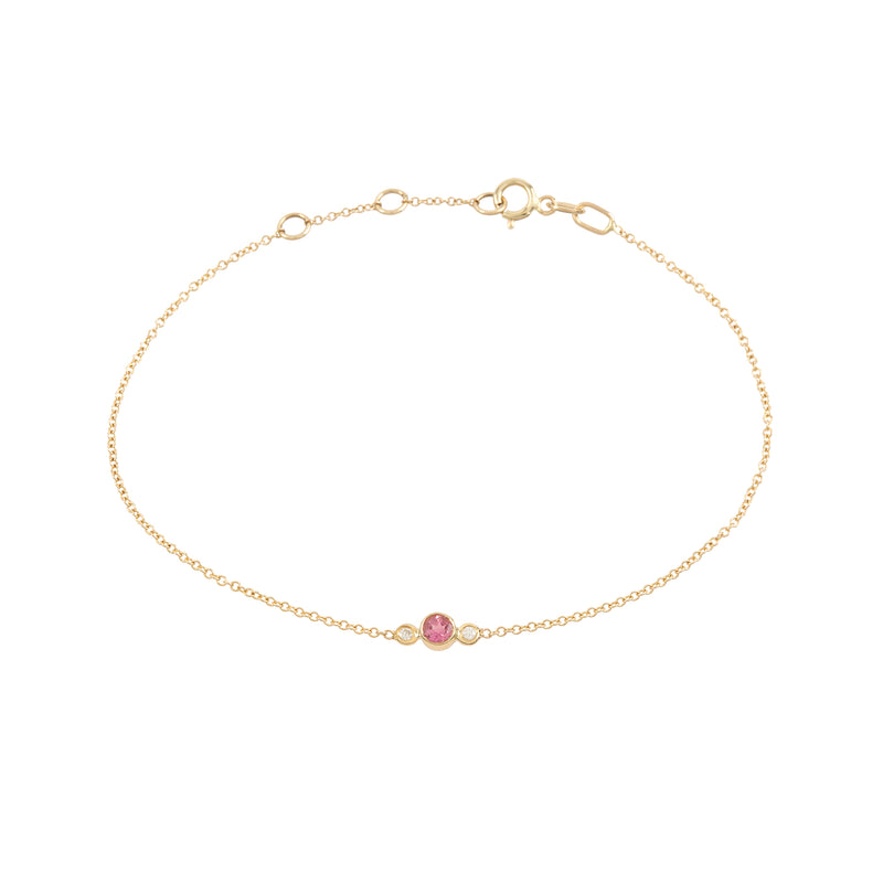 Kalliope bracelet pink tourmaline gold and white diamonds