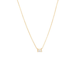 Eos necklace baguette diamond and gold