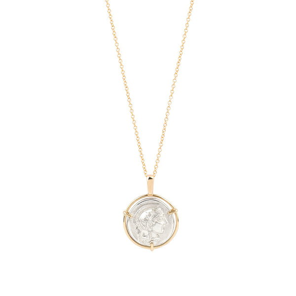 Athena Medal Necklace gold chain