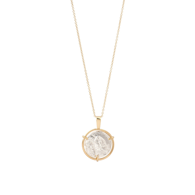 Twin (reversal Appolo) Medal Necklace gold chain