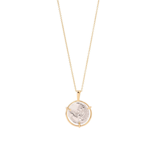 Lion Medal Silver Necklace gold chain