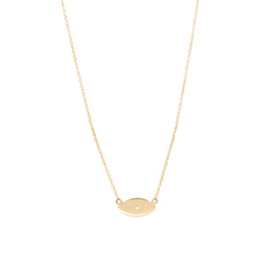 Greek Eye Necklace gold and white diamonds