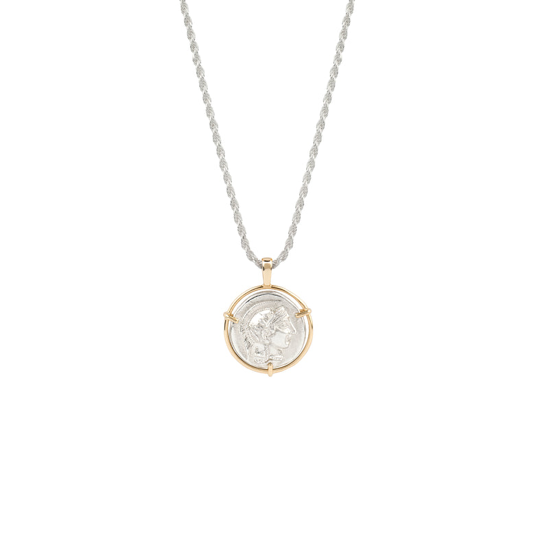 Athena Medal Necklace silver chain