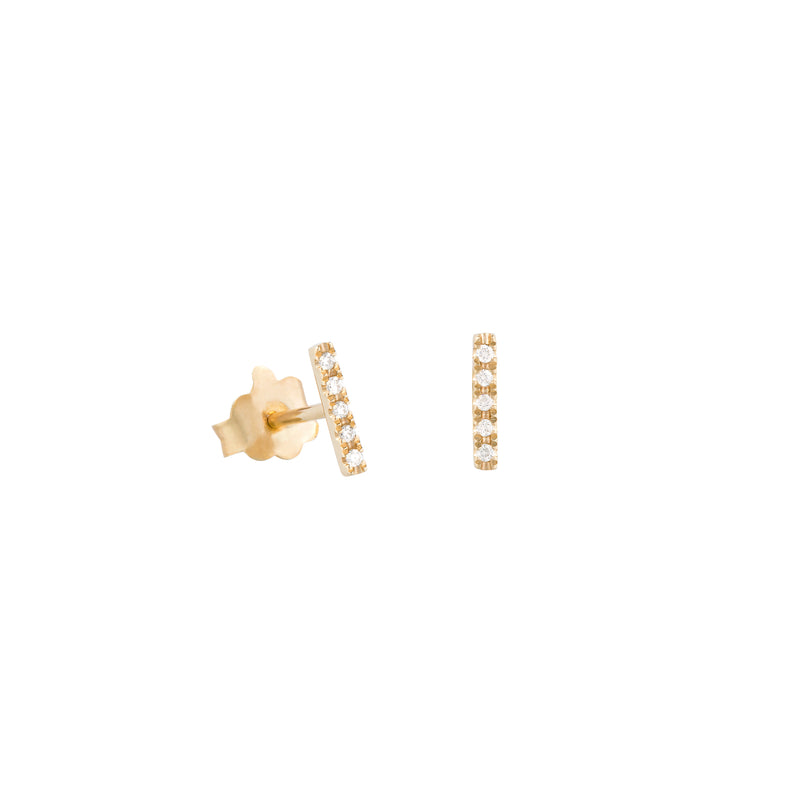 Circe stud earrings tube white diamonds