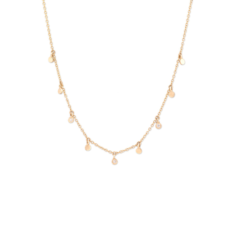 Drops Necklace gold and white diamonds