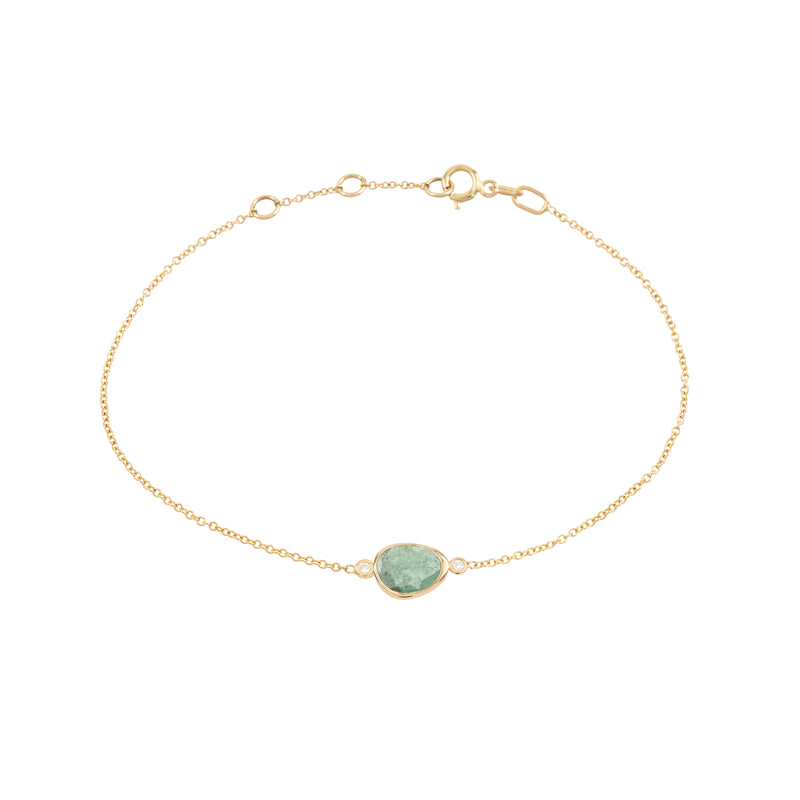 theia bracelet gold, green tourmaline and diamonds