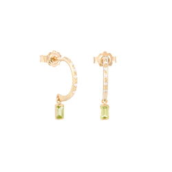 Muse peridot charm white diamonds earrings