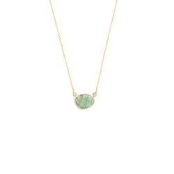 theia necklace gold, green tourmaline and diamonds