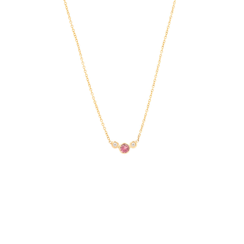 kalliope necklace pink tourmaline gold and white diamonds