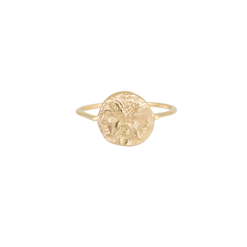 Icon Janiform Head Ring gold