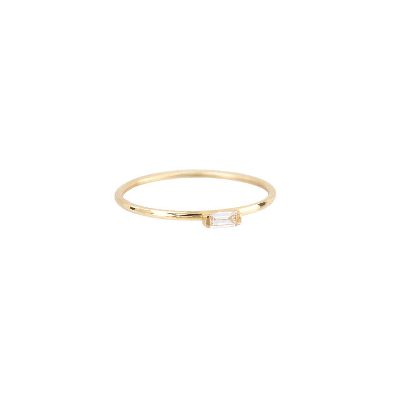 Eos ring baguette diamond and gold