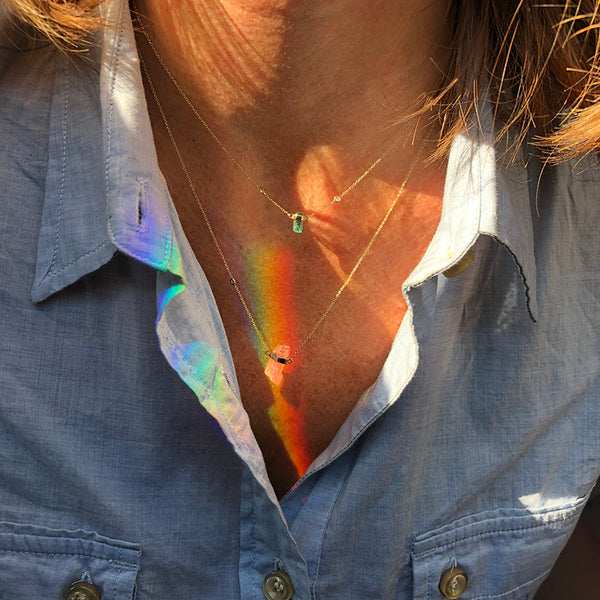 Rainbow Diams Tourmaline (midi) Necklace