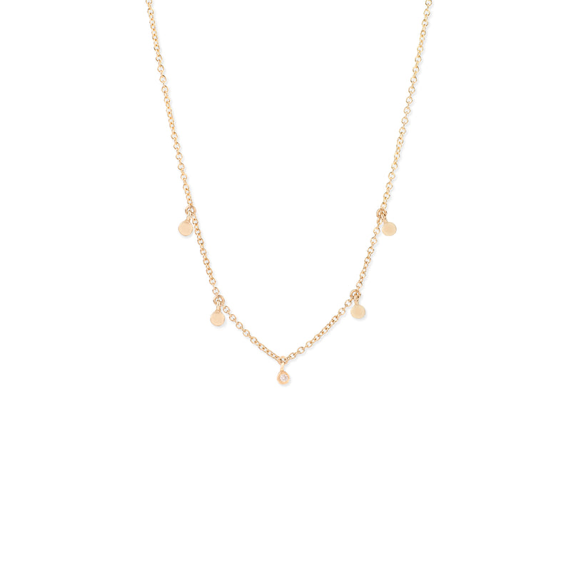 Five Drops Necklace gold and white diamonds