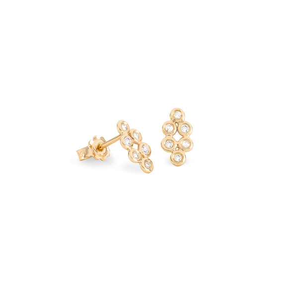 Grape Stud Earrings white diamonds