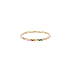 Hemera rainbow ring diamond, sapphires and ruby