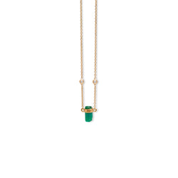 Rainbow Diams Emerald Necklace