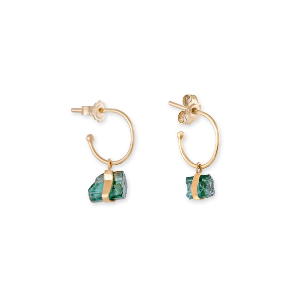 Rainbow earrings Green tourmaline