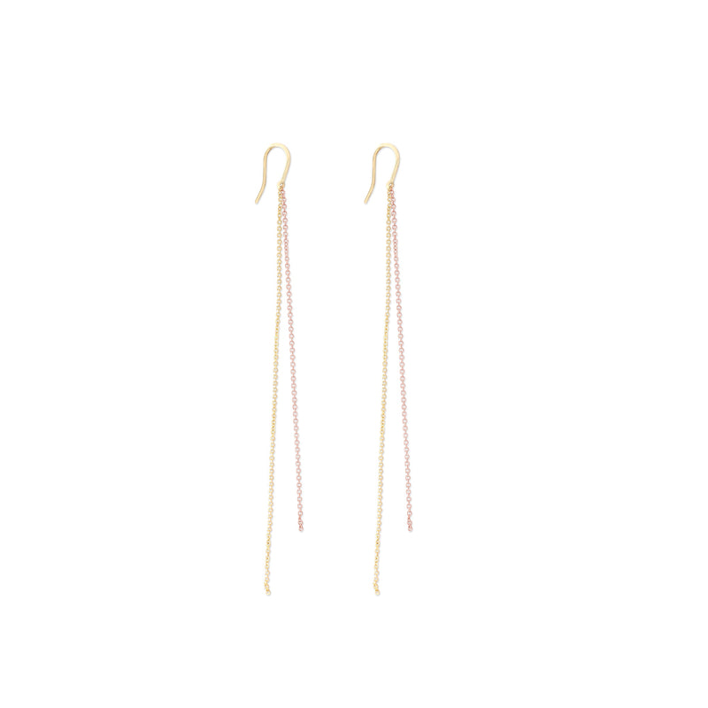 Twisted Earrings Yellow & Rose gold