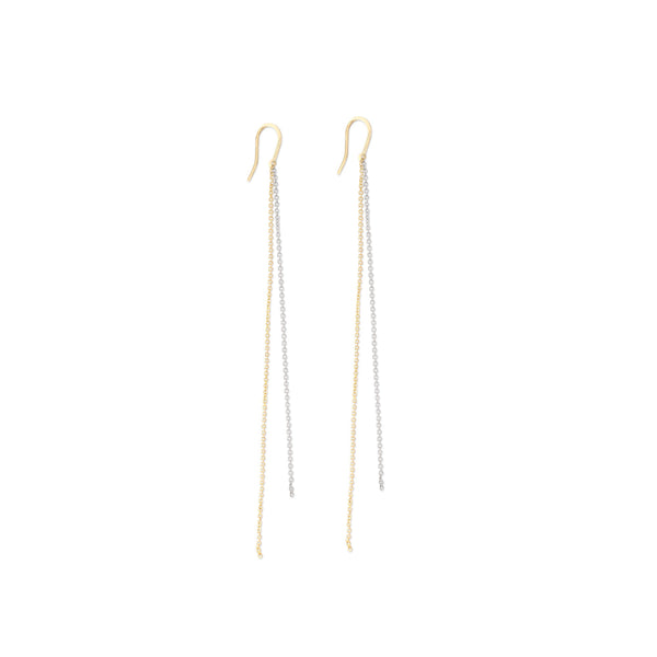 Twisted Earrings Yellow & White gold